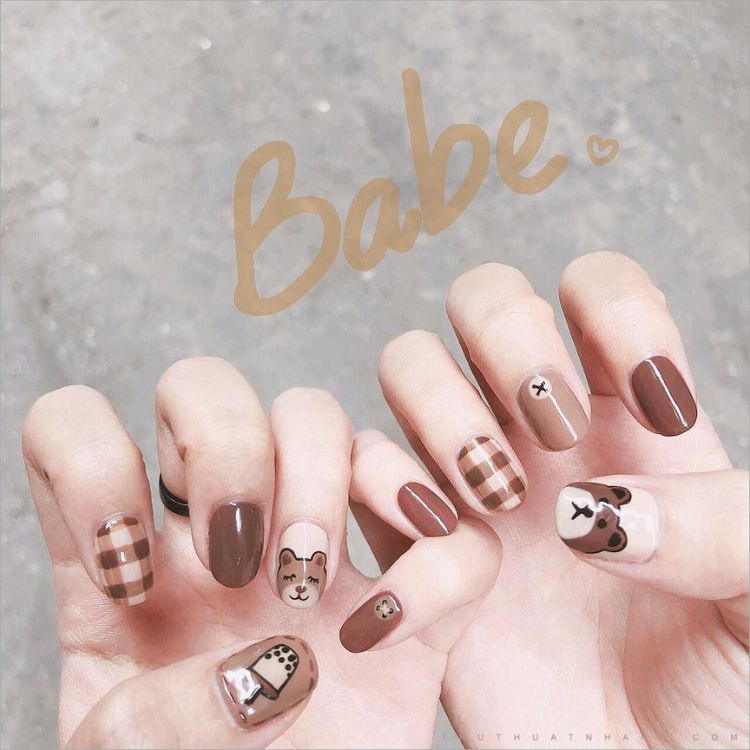 Mẫu nail hoạt hình cho học sinh