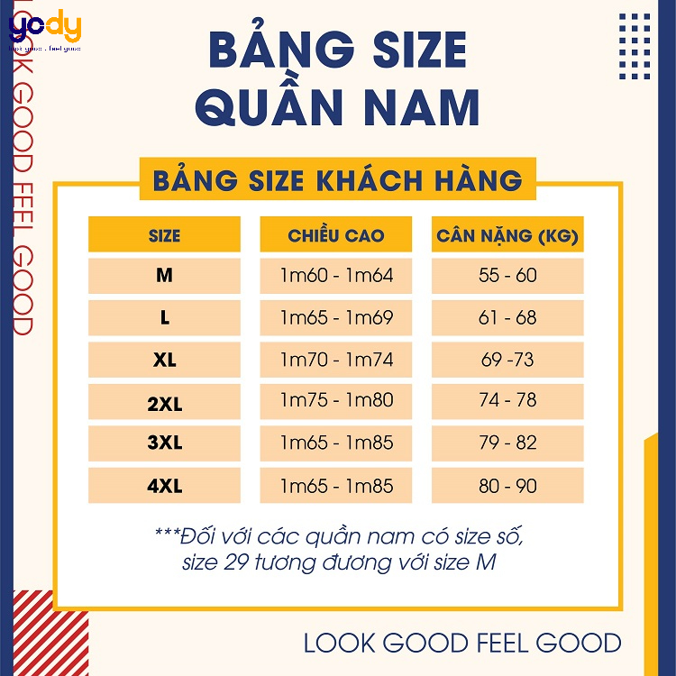 size quần kaki nam