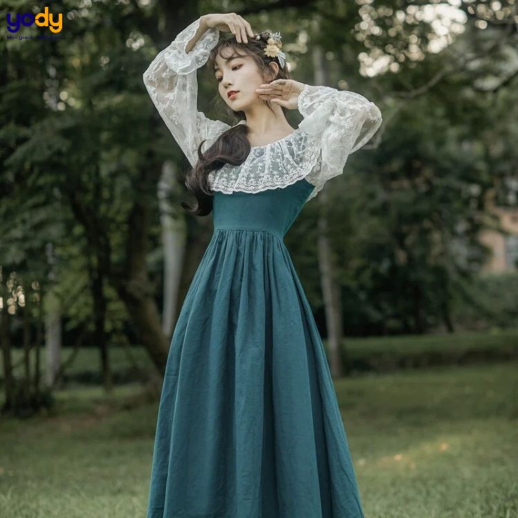 mẫu váy vintage ren