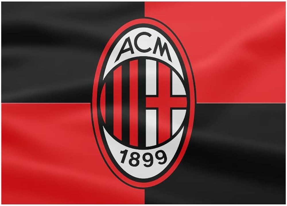 Logo và đồ họa ca rô lớn của cờ AC Milan, 100 x 140 cm, Đỏ/Đen, Polyester, Một cỡ: Amazon.co.uk: Thể thao & Ngoài trời