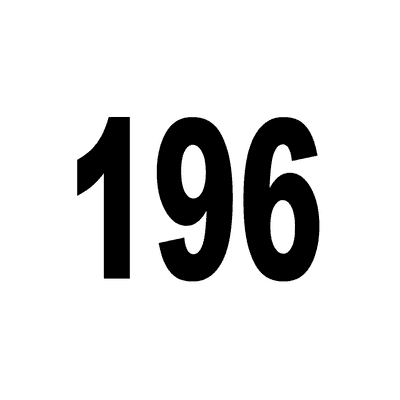 Number 196 White Black Stickers, Magnet | Wacky Print