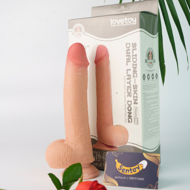 Dương vật giả Lovetoy Sliding 9 inch gắn tường siêu mềm (1)